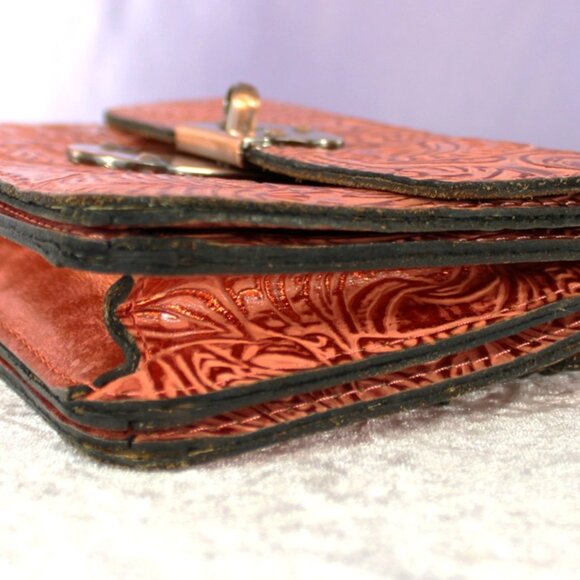 Patricia Nash Embossed Leather Crossbody Bag with Chain Strap – Burnished Floral - Picture 6 of 9